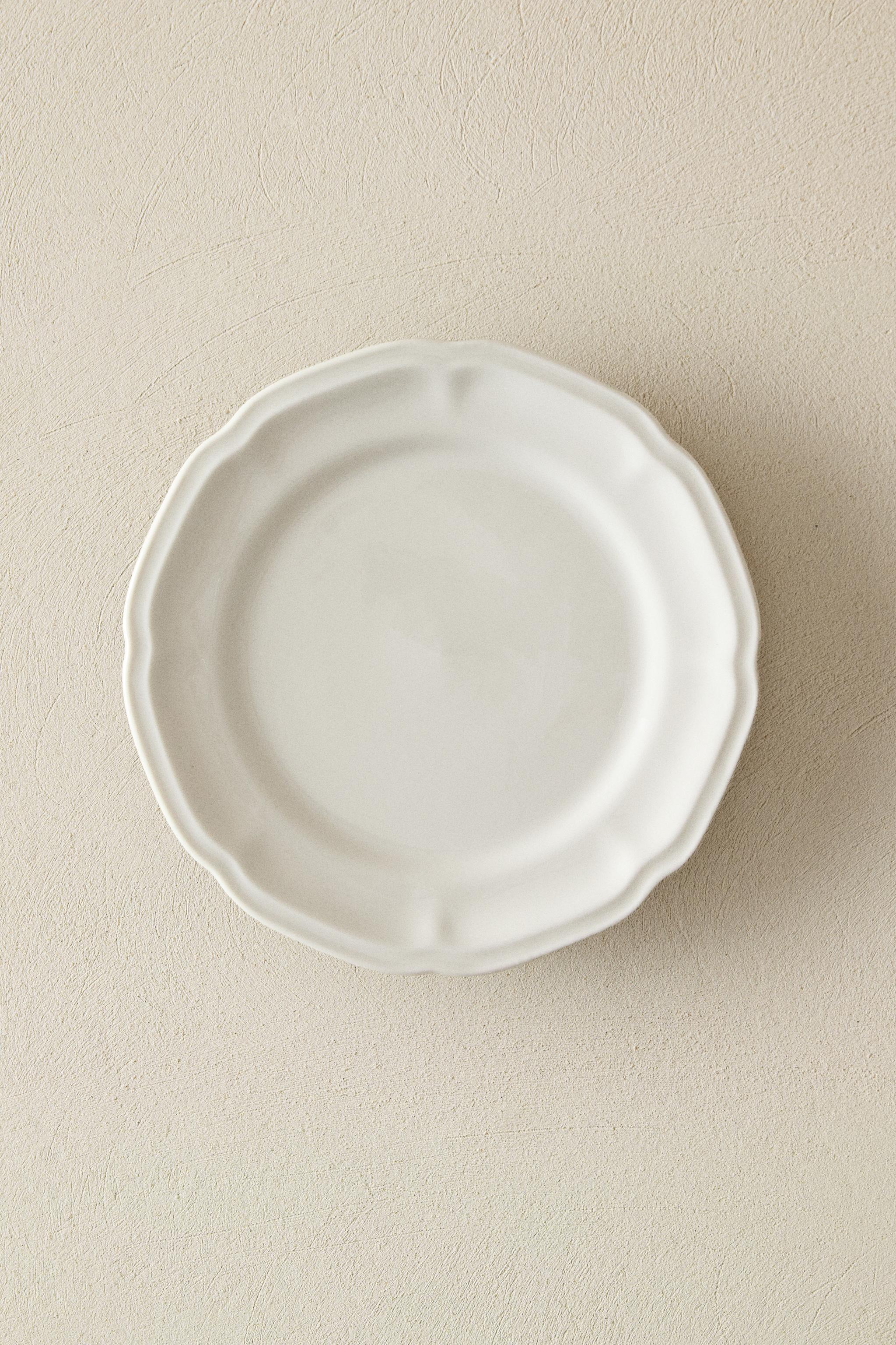 ASSIETTE DESSERT PORCELAINE RELIEF